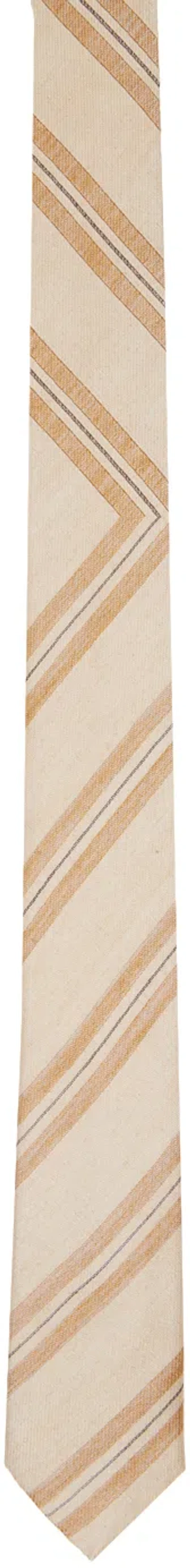 Dries Van Noten Beige Striped Tie In 103 Beige