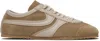 Dries Van Noten Women Beige Low-top Sneakers With Two-tone Lace-up In Suede Woman In Brown