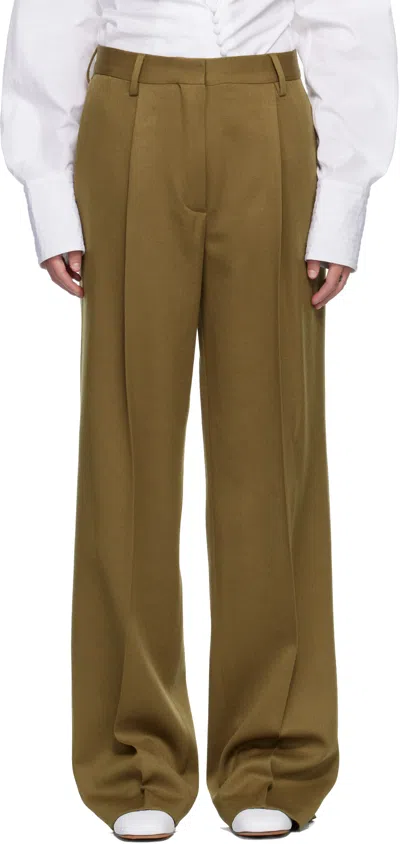 Dries Van Noten Beige Tailored Wool Trousers