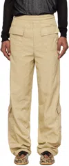 Dries Van Noten Beige Twill Cargo Pants In Cream 100
