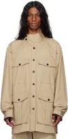Dries Van Noten Beige Twill Overshirt In 103 Beige