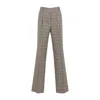 Dries Van Noten Flared Trousers With Classic Check Pattern And Tailored Fit In Beige