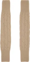 Dries Van Noten Beige Wool Arm Warmers In Brown
