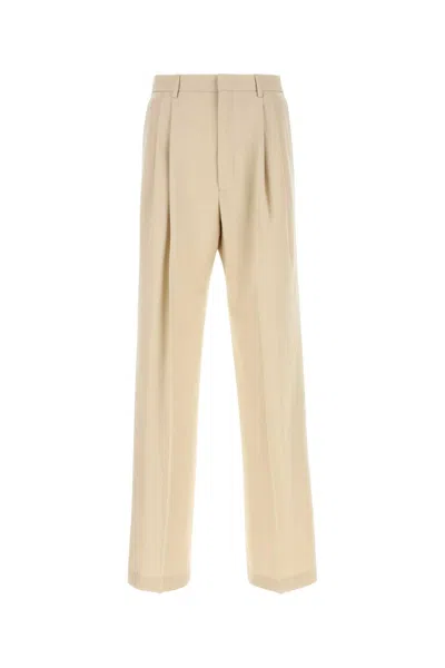 Dries Van Noten Wool Panrom High Waist Pleated Trousers In Beige O Tan