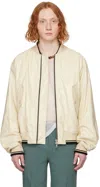 Dries Van Noten Beige Zip Bomber Jacket In 100 Cream