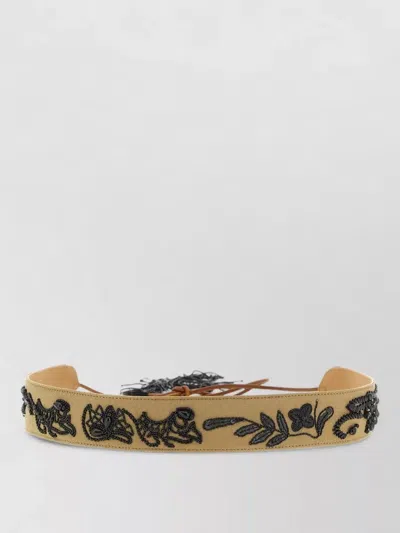 Dries Van Noten Belt Featuring Beads And Embroidery In Gold