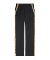 Dries Van Noten Wool Parchia Pants With Decorative Application In Black