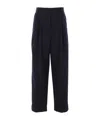 Dries Van Noten Partan Pleated Trousers Cuffed Hem In Blue
