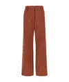 Dries Van Noten High Waist Wide Leg Trousers With Back Pockets In Brown