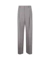Dries Van Noten Pleated Straight Leg Panrom Trousers In Gray
