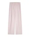 Dries Van Noten Straight Pleated Wide Leg Trousers In Pink