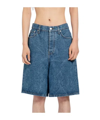 Dries Van Noten Belt-loop Denim Shorts In Blue
