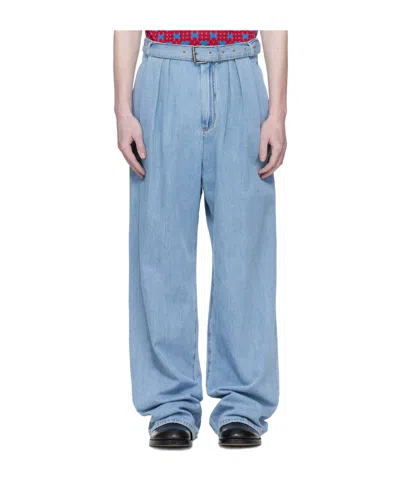 Dries Van Noten Belt Loop Jeans In Blue