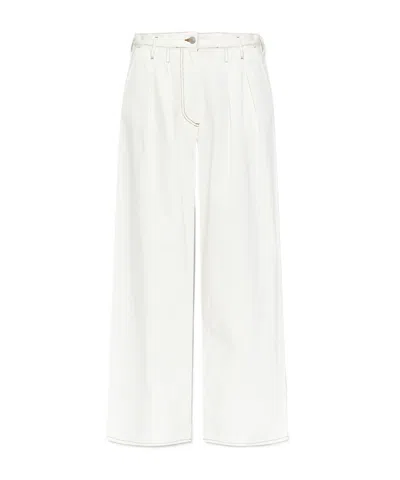 Dries Van Noten Belt-loop Jeans In White