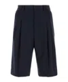 Dries Van Noten Wool Panrom Bermuda Shorts In Black