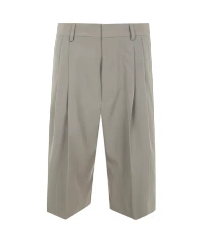 Dries Van Noten Belt Loop Shorts In Gray