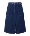 Dries Van Noten Belt Loop Skirt In Blue