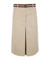 Dries Van Noten Sulia Belted A-line Cotton Skirt In Nude
