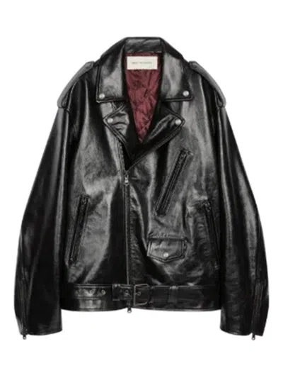 DRIES VAN NOTEN BELTED BIKER JACKET