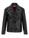 Dries Van Noten Lodz 2370 Belted Jacket With Floral Detail In Black