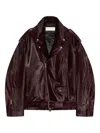 Dries Van Noten Belted Biker Jacket In Red