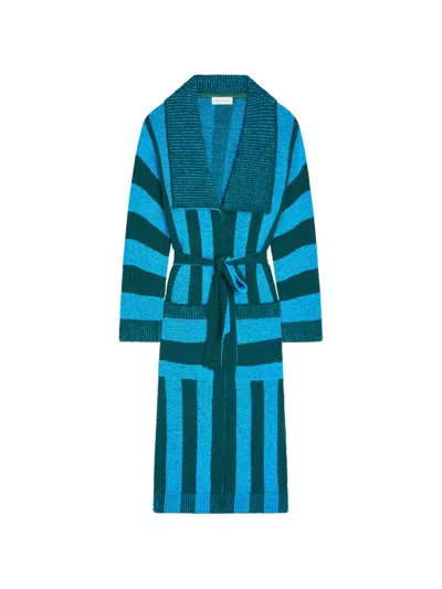 Dries Van Noten Belted Cardigan In Blue