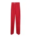 Dries Van Noten Peaches Wide-leg Wool Trousers In Red