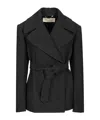 Dries Van Noten Short Coat In Cotton Blend Coats Grey In Gray