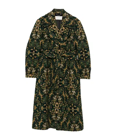 Dries Van Noten Belted Coat In Green