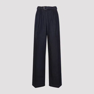 Dries Van Noten Belted Denim Jeans In Blue