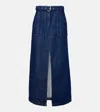 Dries Van Noten Navy Belted Maxi Skirt In Blue