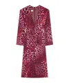 Dries Van Noten Womens Auber Abstract-print Belted Woven Midi Dress In Multi