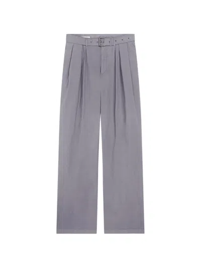 Dries Van Noten Belted Overdyed Pants In Gray