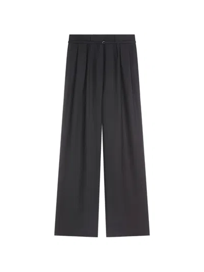 Dries Van Noten Belted Pleated Trousers In Black