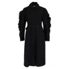 Dries Van Noten Belted Raglan Sleeve Coat In Black Wool In Black