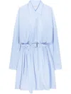 Dries Van Noten Suit With Belted Waist And Button-down Front In Blue