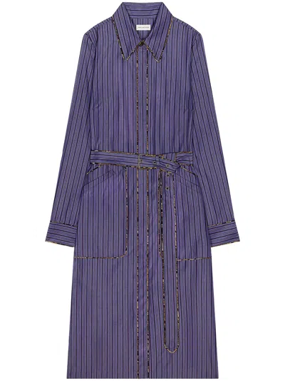 Dries Van Noten Belted Shirtdress In Purple