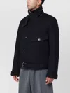 Dries Van Noten Belted Wool Coat High Collar In Black