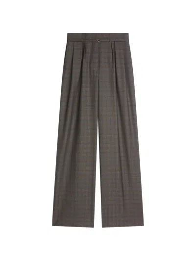 Dries Van Noten Belted Wool Pants In Brown