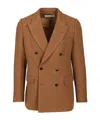 Dries Van Noten Men Regular Fit Double Breasted Blazer In Brown