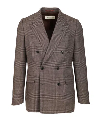 Dries Van Noten Benz Double Breasted Blazer Coats In Brown