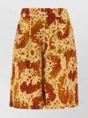 Dries Van Noten Bermuda Shorts With Elastic Waistband And Pockets In Brown