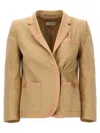 Dries Van Noten 'bessie' Blazer Featuring Front Pockets In Gold
