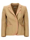 Dries Van Noten 'bessie' Blazer Featuring Front Pockets In Nude