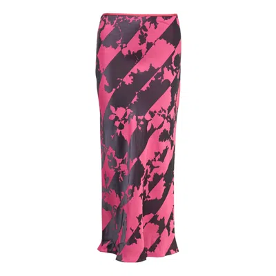 Dries Van Noten Bias Cut Skirt Double-dye Floral In Multi