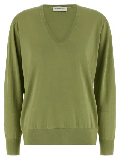 Dries Van Noten Bicolor Merino Wool Women's Cardigan
