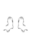 Dries Van Noten Wave Stud Earrings In Silver