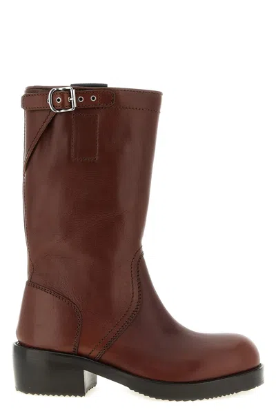 Dries Van Noten 'biker' Boots In Braun