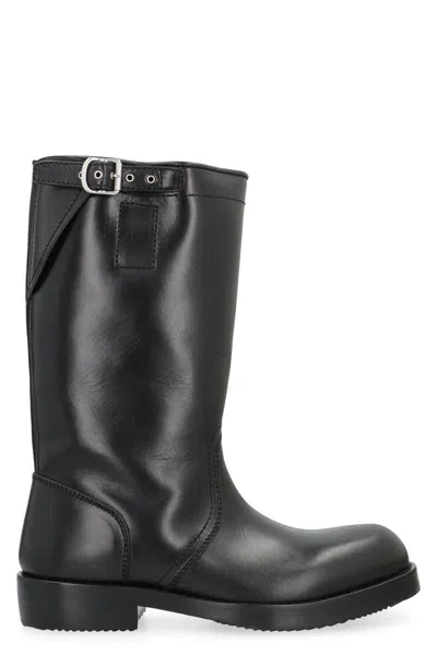 DRIES VAN NOTEN DRIES VAN NOTEN BIKER BOOTS IN LEATHER