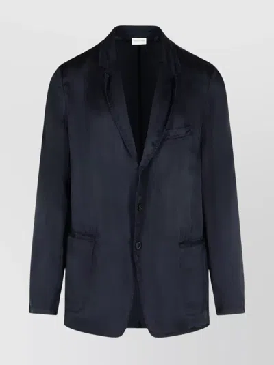 Dries Van Noten 'bilbo' Blazer Buttoned Cuffs In Navy